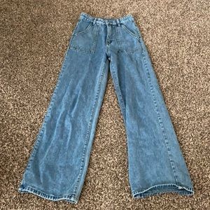 cute patchy jeans blue